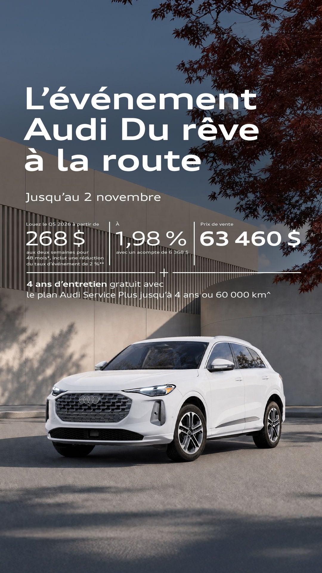 Profil avant de l'Audi Q5.