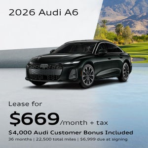Side angled profile of 2026 Audi A6 Sedan