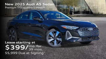 New 2025 Audi A5 Sedan Premium TFSI quattro S tronic® Lease starting at $399/mo. for  39 mos. $5,999 Due at Signing
