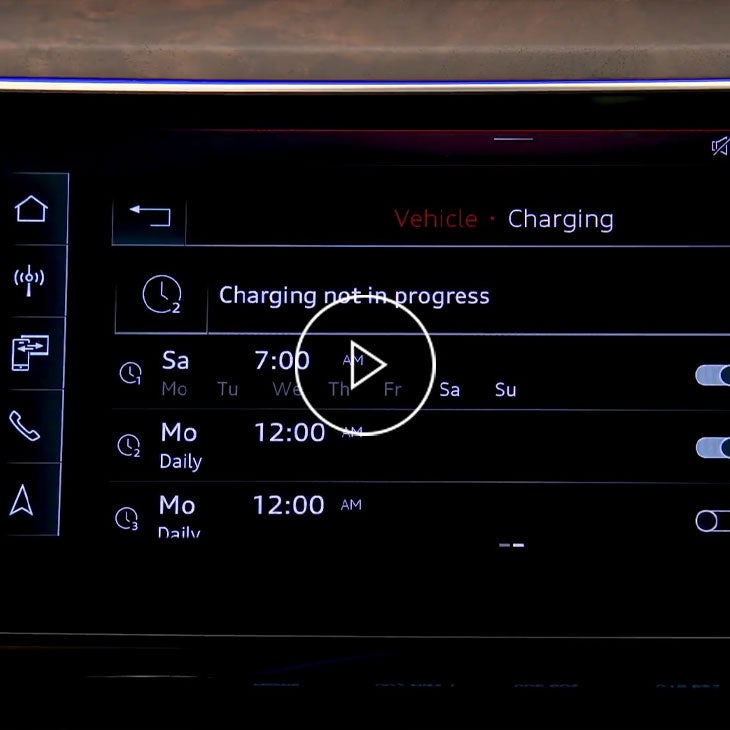  Close-up on the MMI displaying the charge scheduling options. 