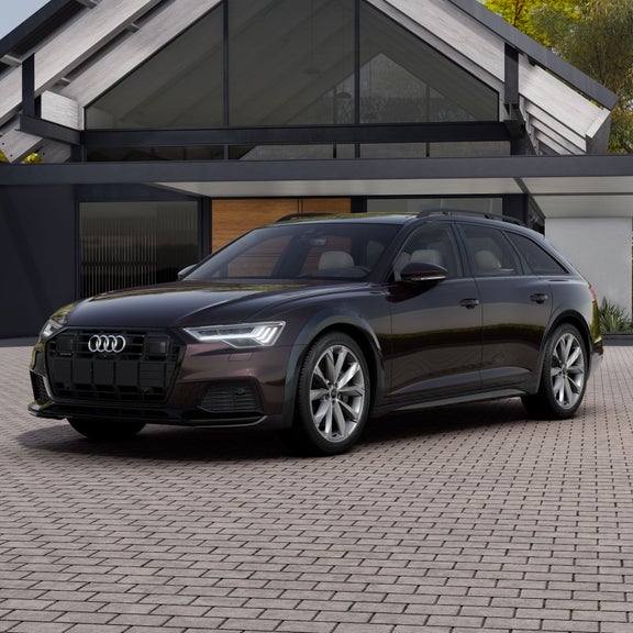 Three-quarter front view of the Audi A6 allroad.