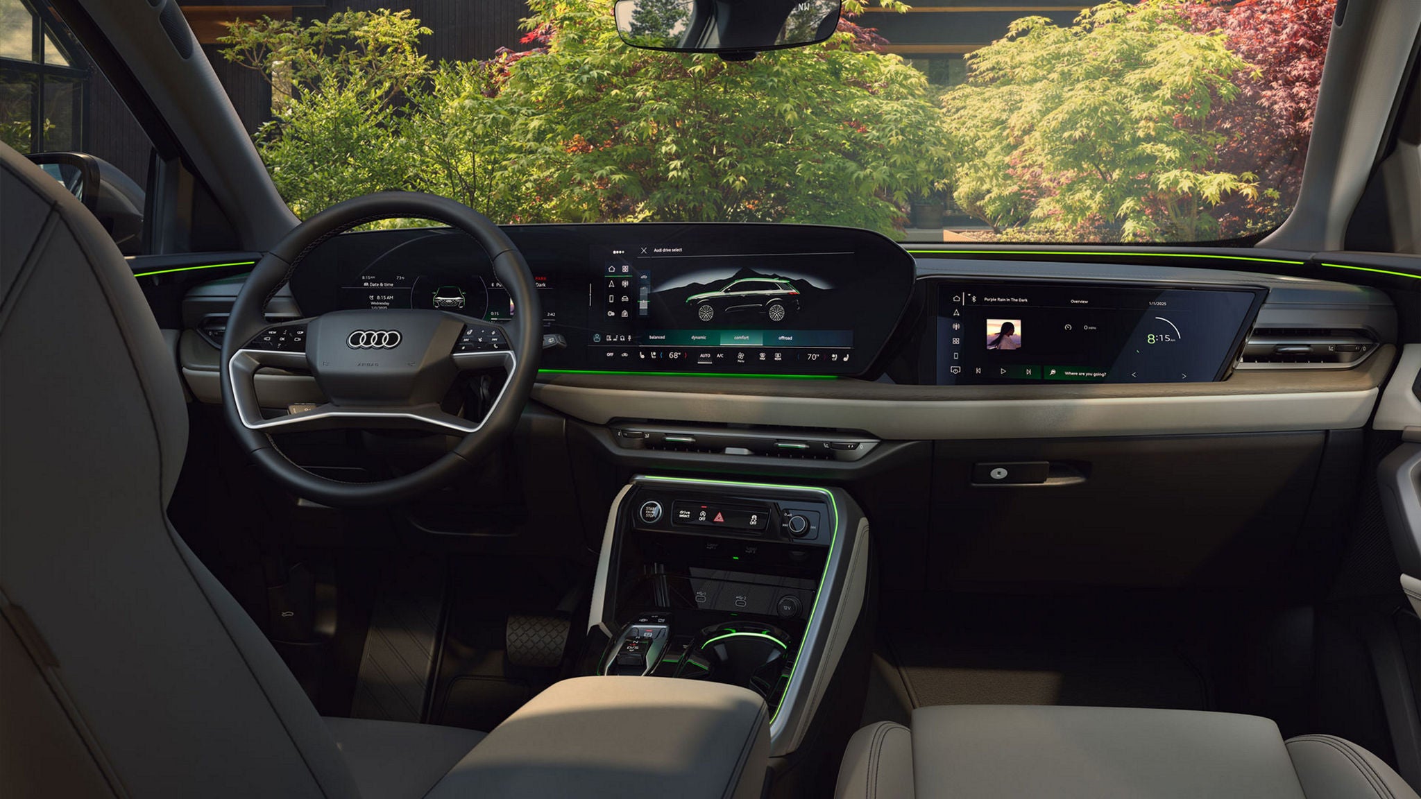 Dashboard of a vehicle equipped with Audi safety features
