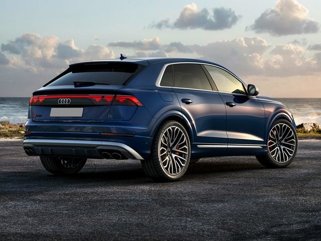 Back corner view of Audi SQ8 outdoors