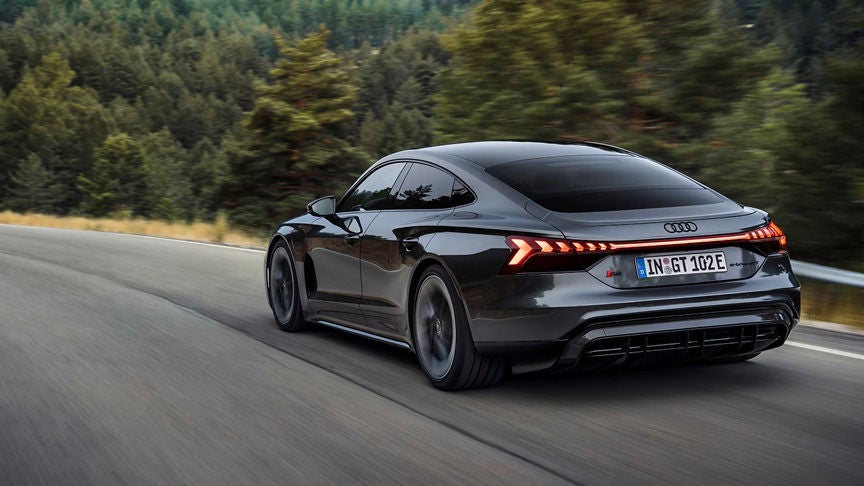 Left profile view of an Audi q8 vehicle parked.