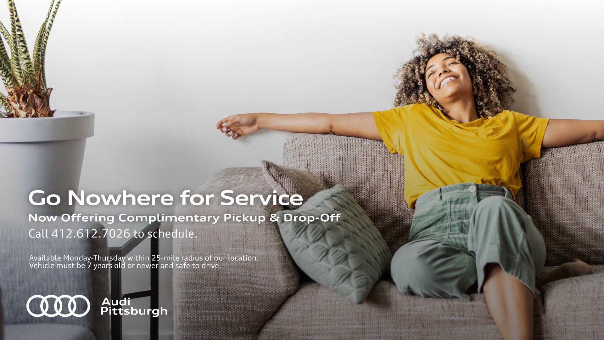 Audi Pittsburgh complimentary service pick up banner