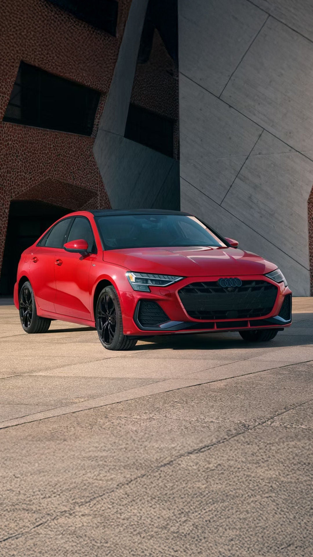 Three-quarter front view of the Audi A3.