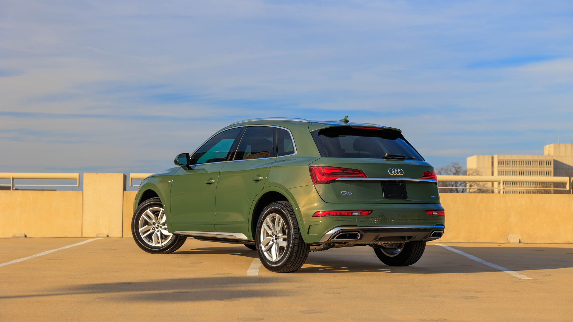 Rear view of an green Audi SUV