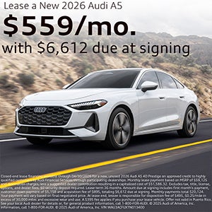 Side view of an Audi.