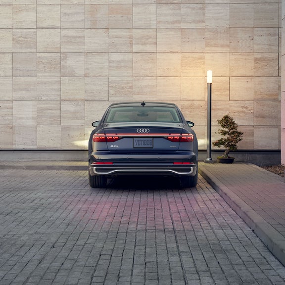 Rear profile of the Audi A8.