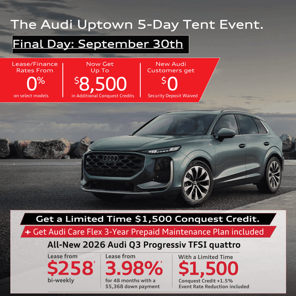 It's time for an Audi, Exclusive white tent event
