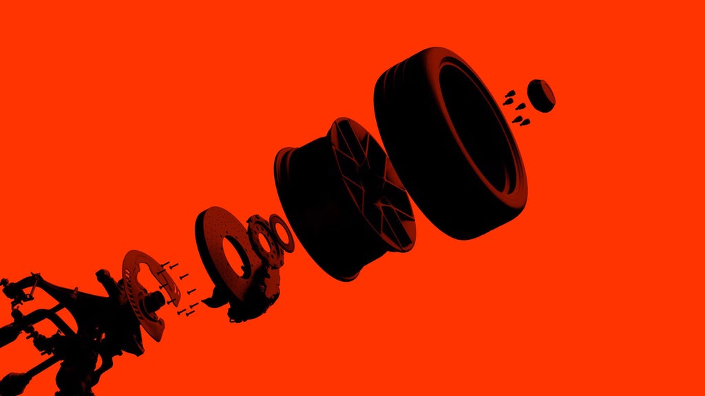 Depiction of the quattro predictive ride parts against a red background.