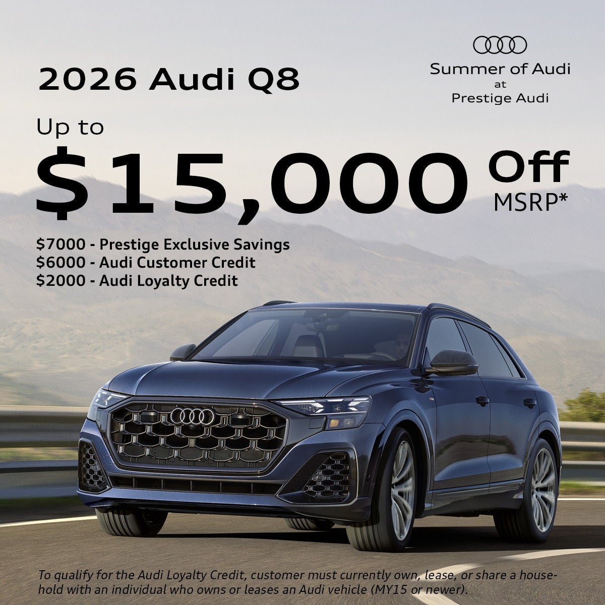 2026 Audi Q8 55 quattro - Up to $15,000 Off MSRP*