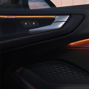 Profile view of Bang & Olufsen sound system.