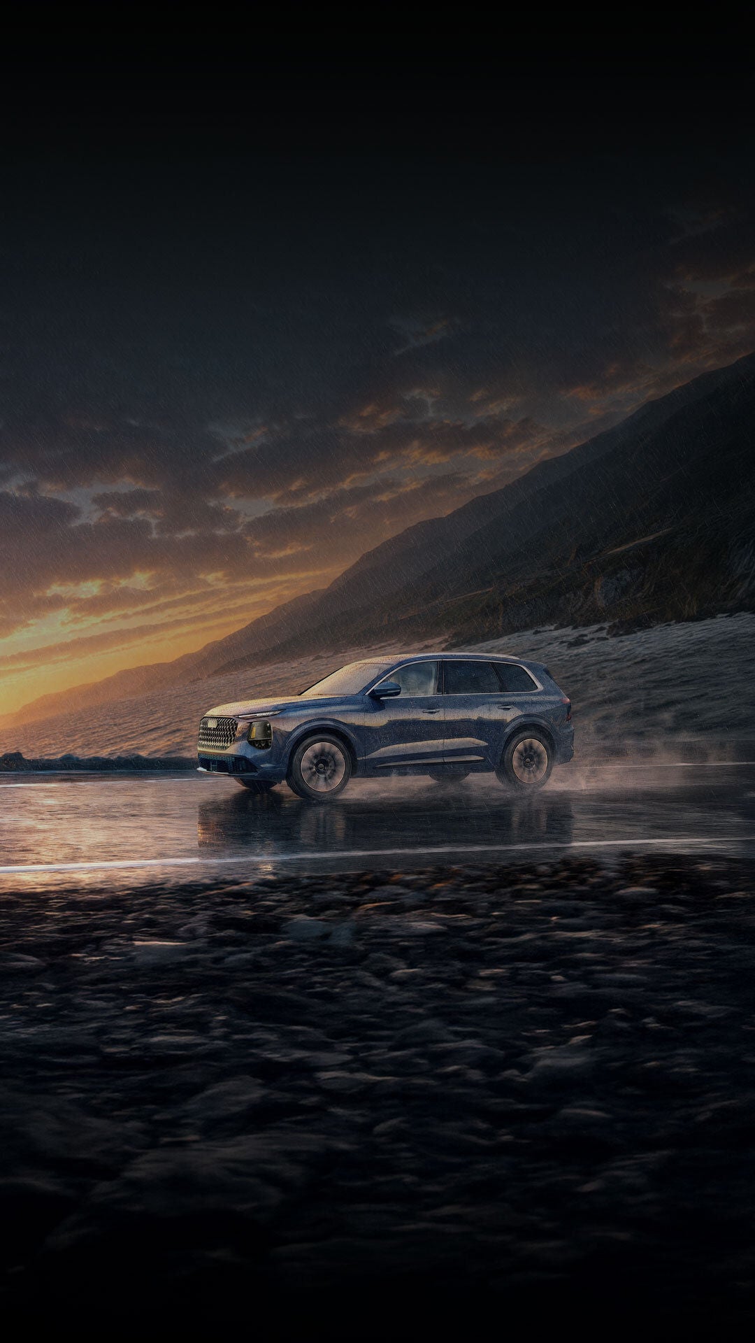 Side profile of the Audi Q7.