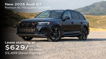 New 2026 Audi Q7 Premium 45 TFSI quattro tiptronic® Lease starting at $629/ mo. for  36 mos. $5,499 Down Payment