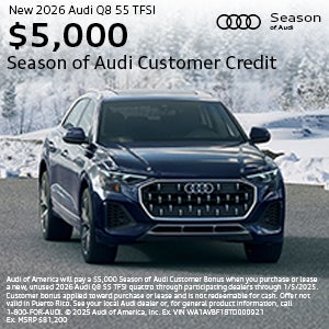 Side view of an Audi.