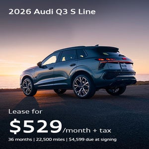 front facing 2026 Audi Q3 S line driving