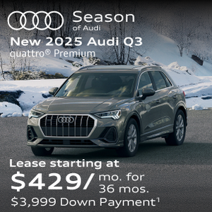 New 2025 Audi Q3 quattro® Premium Lease starting at $429/mo. for 36 mos. $3,999 Down Payment*