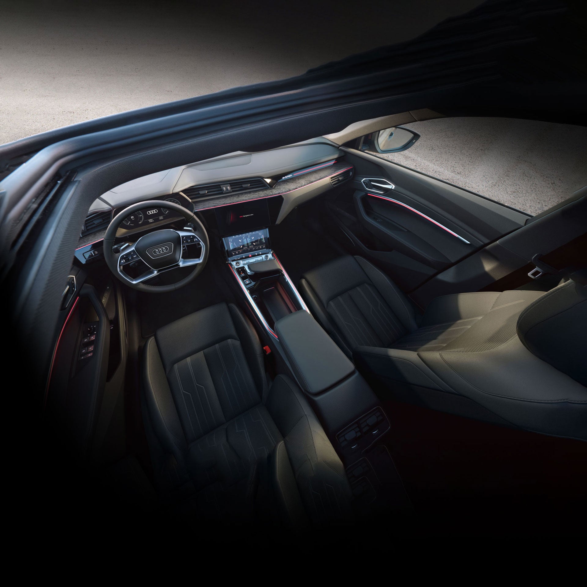 Interior view of an Audi.