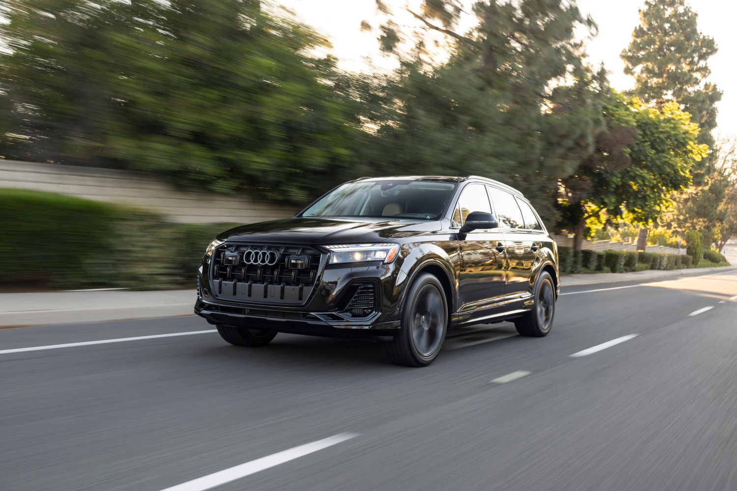 2026 Audi Q7 speeding down highway