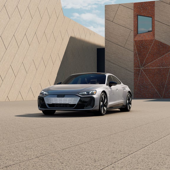 Three-quarter front view of the Audi S e-tron GT.