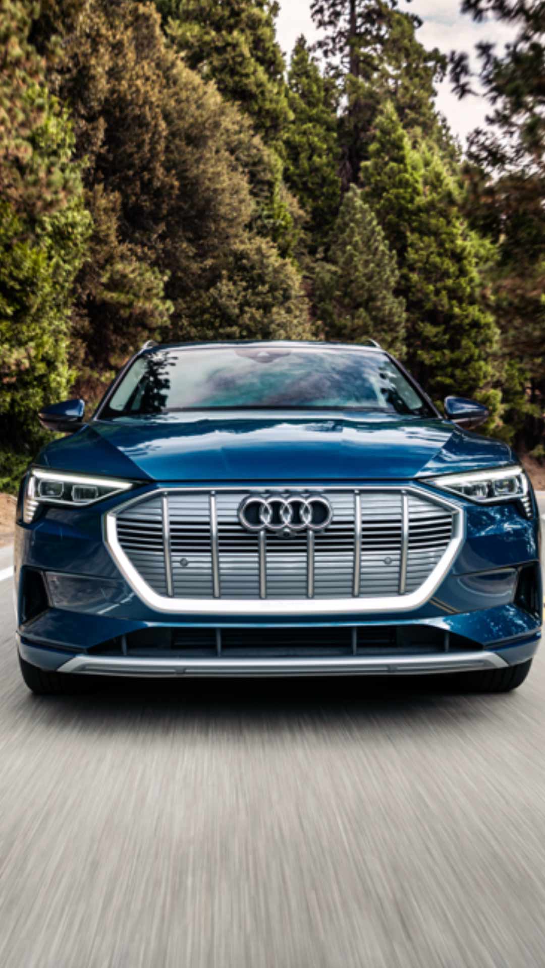 Front view of an Audi accelerating