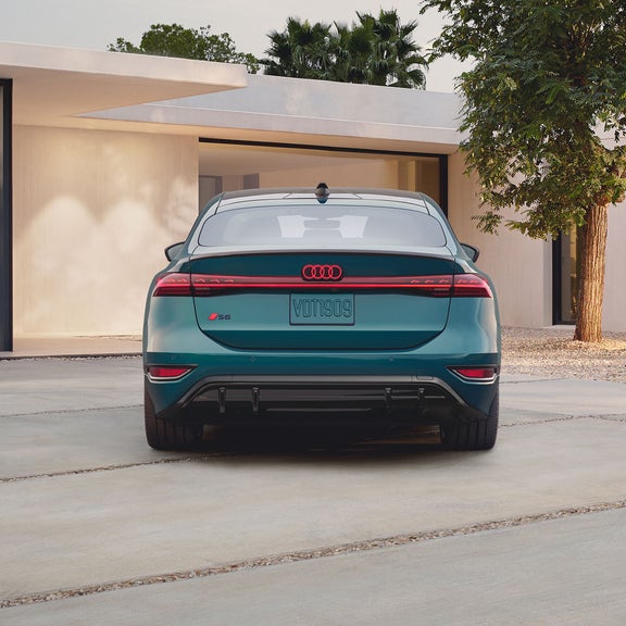 Rear view of the Audi S6 Sportback e-tron.