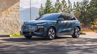 Side profile view of the Audi Q6 e-tron.