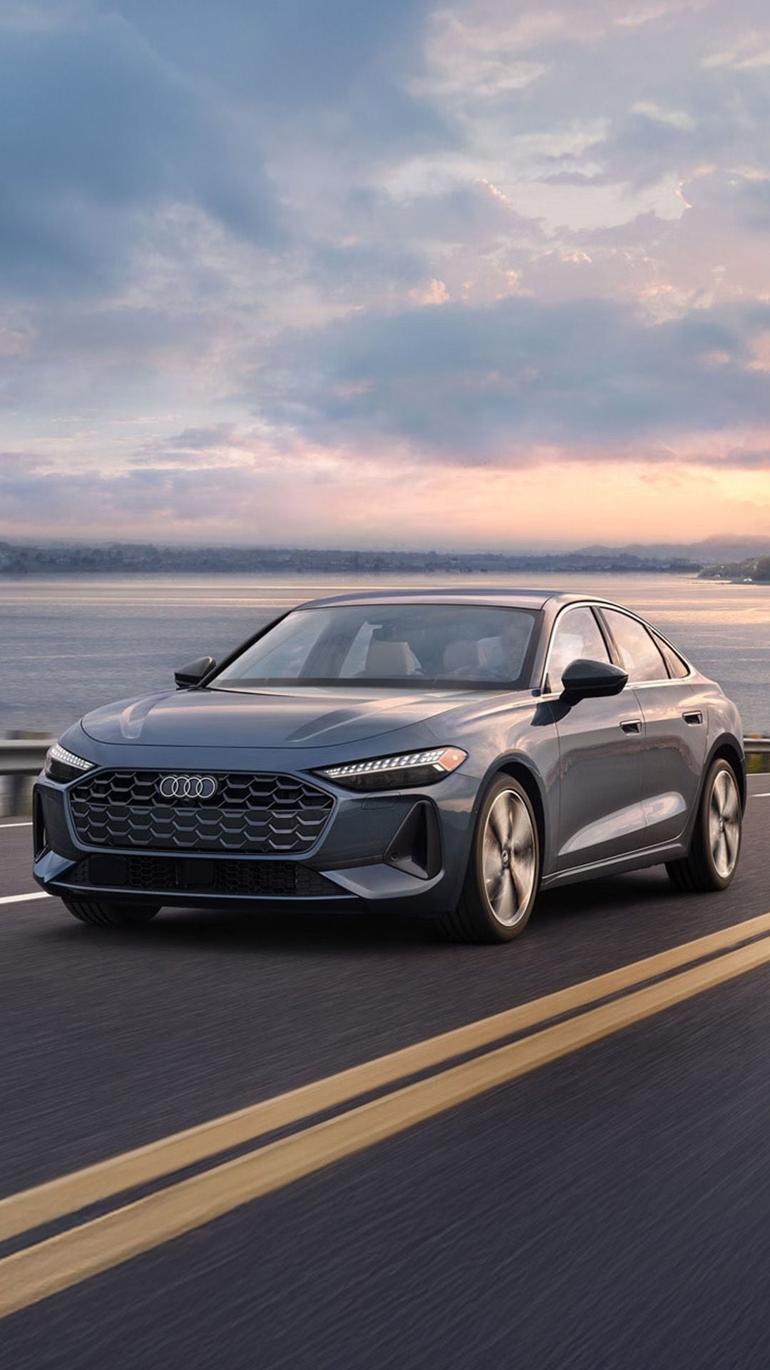 Audi driving down the road