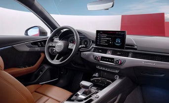 Interior view of Audi vehicle. 