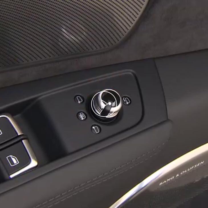A close-up photo of the curbview knob inside an Audi vehicle.