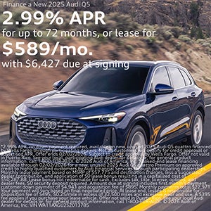 Side view of an Audi.