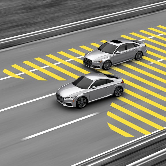Audi side assist demonstration.