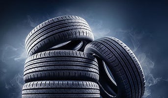 Profile view of tires. 