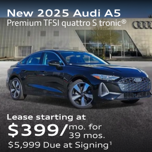 New 2025 Audi A5 Sedan Premium TFSI quattro S tronic® Lease starting at $399/mo. for 39 mos. $5,999 Due at Signing