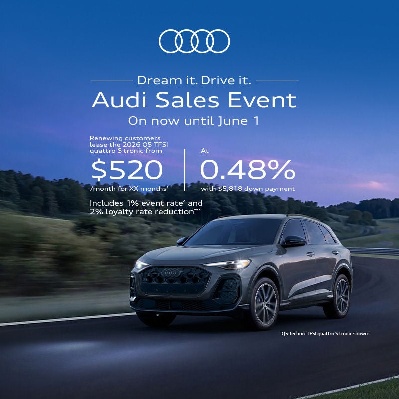 an 2026 Audi Q3 driving through snow.