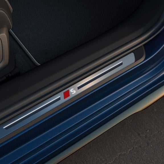 Illuminated 2026 Audi S5 door sill detail