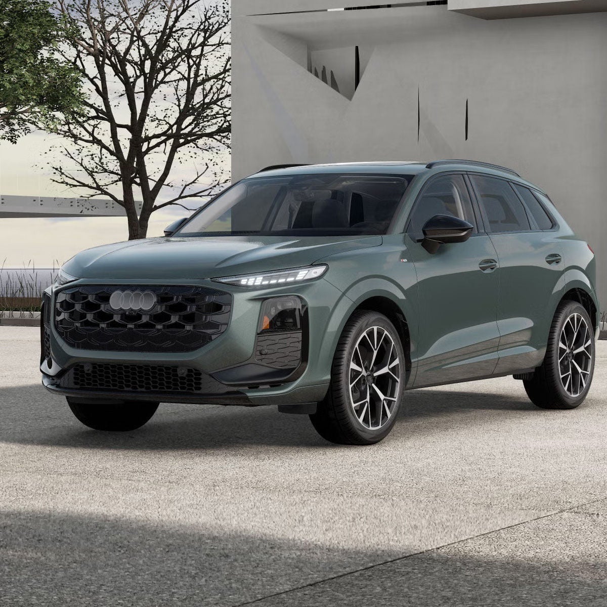 Front 3/4 view of the Audi Q3.