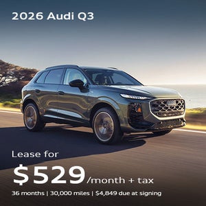 front facing 2026 Audi Q3 driving