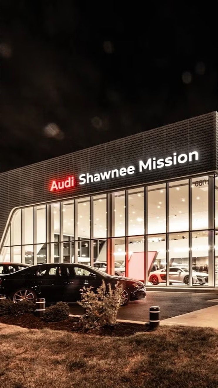 Audi Shawnee Mission Dealership at night