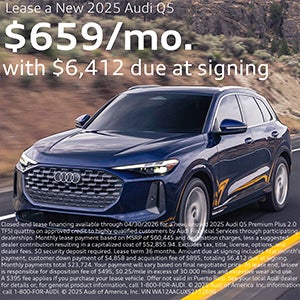 Side view of an Audi.