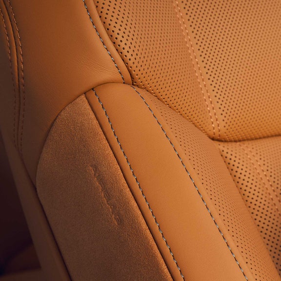 Close up of the seats in the Audi A8.