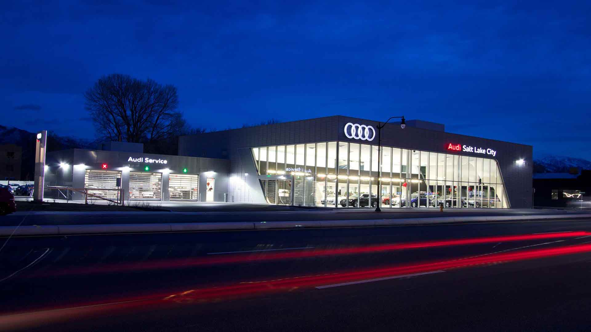 Front view of the Audi Salt Lake City dealership