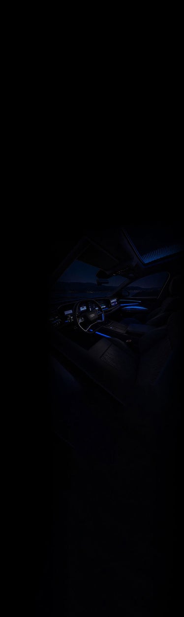 Interior cabin view on an Audi vehicle, showing the interior lighting features.
