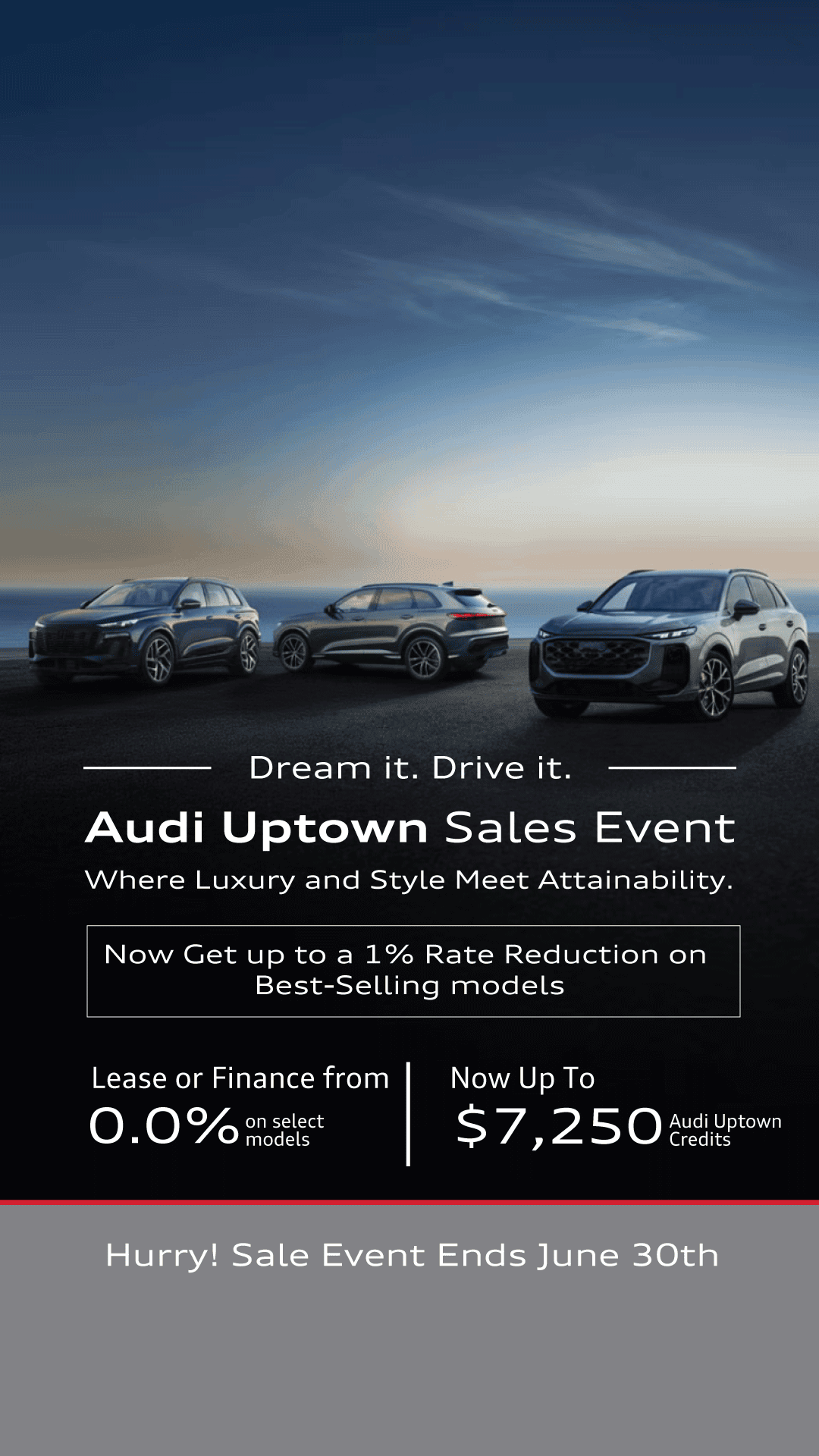 Audi Q3, Q5 and Q6 e-tron with Sale Event and Offer