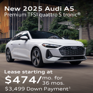 New 2025 Audi A5 Premium Plus TFSI quattro S tronic® Lease starting at $474/mo. for 36 mos. $3,499 Down Payment