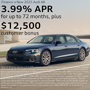 Side view of an Audi.