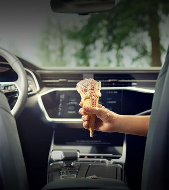 Ice-cream melting in the interior of an Audi vehicle.