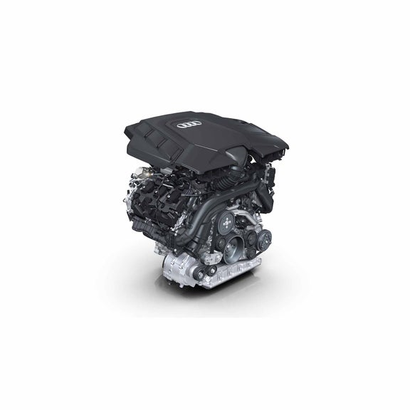 Illustration of the V6 engine inside the Audi Q7.