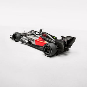 Side view of the Audi R26 Concept, angled slightly from the front.